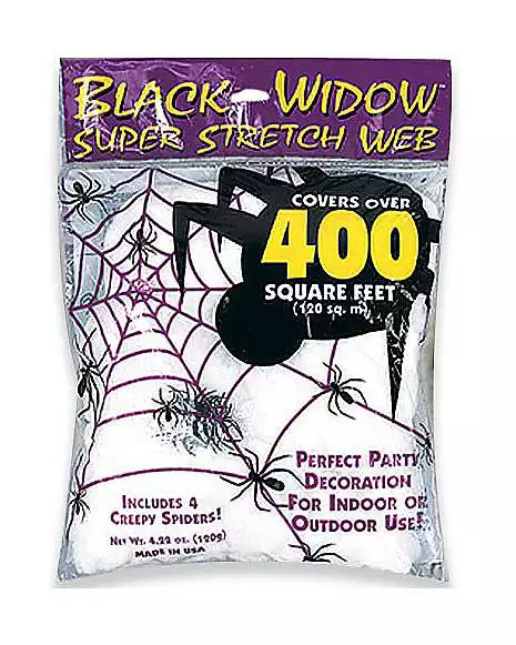 White Superstretch Spider Web Decoration 3 White Superstretch Spider Web Decoration