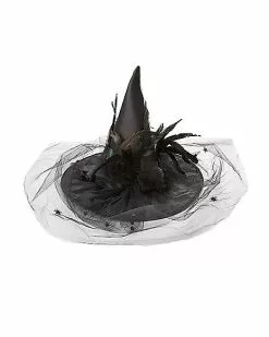 Feathered Black Witch Hat