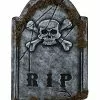 1.5 Ft Skull Face Tombstone With Moss 2 1.5 Ft Skull Face Tombstone With Moss -Spirit Halloween Shop 01111038 a