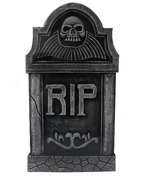16 Inch RIP Skull Tombstone 3 16 Inch RIP Skull Tombstone