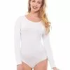 Long Sleeve White Bodysuit 1 Long Sleeve White Bodysuit -Spirit Halloween Shop 01263821 a