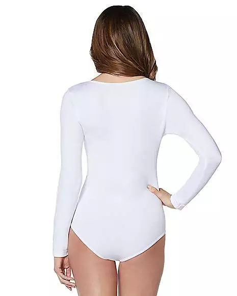 Long Sleeve White Bodysuit 5 Long Sleeve White Bodysuit - Image 3