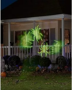 Whirl-A-Motion LED Green Spiders Projection Spot Light 12 Whirl-A-Motion LED Green Spiders Projection Spot Light -Spirit Halloween Shop 01306455 e