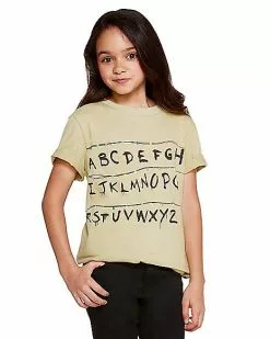 Kids Stranger Things Alphabet Wall T Shirt - Stranger Things 10 Kids Stranger Things Alphabet Wall T Shirt - Stranger Things -Spirit Halloween Shop 01381797 c