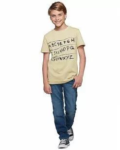 Kids Stranger Things Alphabet Wall T Shirt - Stranger Things 12 Kids Stranger Things Alphabet Wall T Shirt - Stranger Things -Spirit Halloween Shop 01381797 e