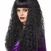 Black Crimped Wig With Bangs 2 Black Crimped Wig With Bangs -Spirit Halloween Shop 01385707 a