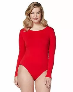 Long Sleeve Red Bodysuit -Spirit Halloween Shop 01394188 a