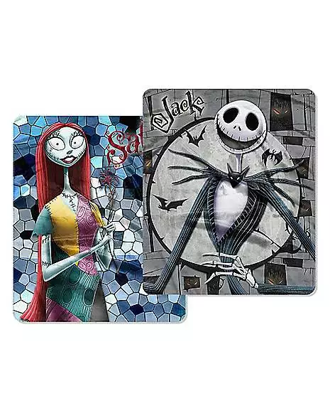 Jack And Sally Reversible Fleece Blanket - The Nightmare Before Christ 5 Jack And Sally Reversible Fleece Blanket - The Nightmare Before Christ - Image 3