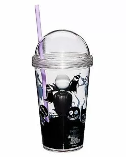 Jack Skellington Cup With Straw - Nightmare Before Christmas 8 Jack Skellington Cup With Straw - Nightmare Before Christmas -Spirit Halloween Shop 01423375 c