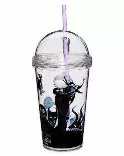 Jack Skellington Cup With Straw - Nightmare Before Christmas 9 Jack Skellington Cup With Straw - Nightmare Before Christmas -Spirit Halloween Shop 01423375 d