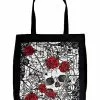 Skull And Roses Tote Bag 2 Skull And Roses Tote Bag -Spirit Halloween Shop 01424431 a