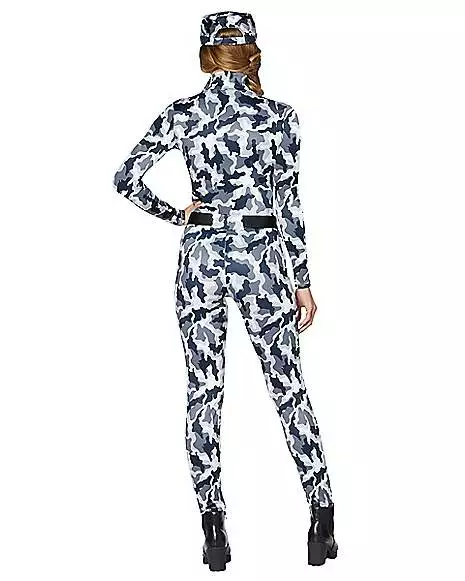 Adult Snow Camo Military Catsuit Costume 4 Adult Snow Camo Military Catsuit Costume - Image 2