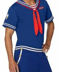 Adult Steve Scoops Ahoy Costume - Stranger Things 5 Adult Steve Scoops Ahoy Costume - Stranger Things -Spirit Halloween Shop 01450410 c