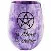 Pentagram Stemless Wine Glass - 22 Oz. 1 Pentagram Stemless Wine Glass - 22 Oz. -Spirit Halloween Shop 01452523 a
