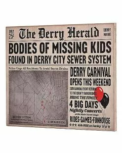Derry Herald Newspaper Sign - It 7 Derry Herald Newspaper Sign - It -Spirit Halloween Shop 01455948 c