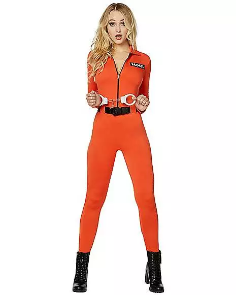 Adult Prisoner Catsuit Costume 3 Adult Prisoner Catsuit Costume
