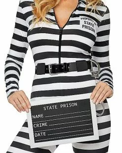 Adult Jailbird Catsuit Costume 9 Adult Jailbird Catsuit Costume -Spirit Halloween Shop 01464908 d