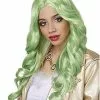 Green Pastel Curly Wig 2 Green Pastel Curly Wig -Spirit Halloween Shop 01467612 a