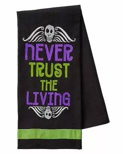 Never Trust The Living Dishtowels 2 Pack - Beetlejuice 7 Never Trust The Living Dishtowels 2 Pack - Beetlejuice -Spirit Halloween Shop 01488014 c