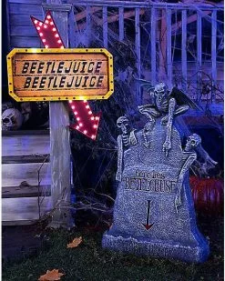 Light-Up LED Hanging Marquee Beetlejuice Sign -Spirit Halloween Shop 01489236 c