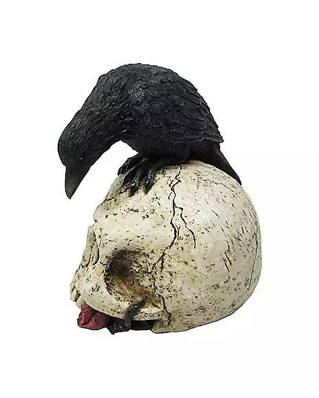 Gothic Noir Raven Skull Table Topper 4 Gothic Noir Raven Skull Table Topper - Image 2