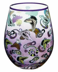 Purple Printed Stemless Glass 22 Oz. - Beetlejuice