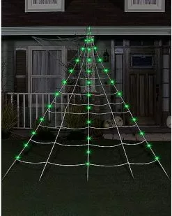10 Ft. Light Up Green Spider Web