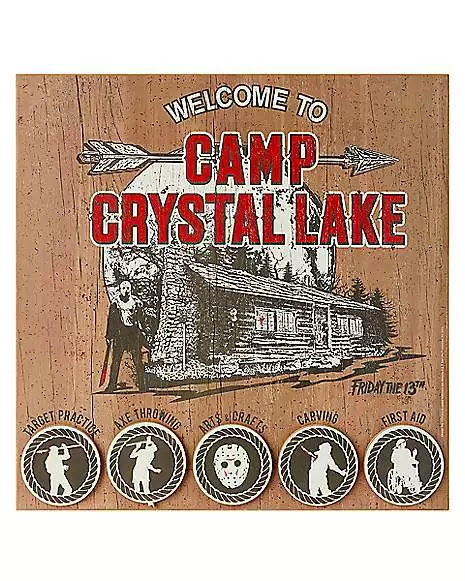 Camp Crystal Lake Activities Sign - Friday The 13th 3 Camp Crystal Lake Activities Sign - Friday The 13th