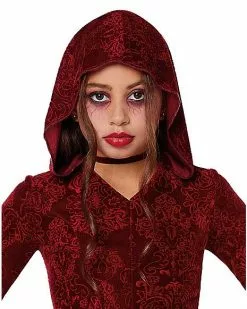Kids Red Hooded Dress 7 Kids Red Hooded Dress -Spirit Halloween Shop 01558410 c