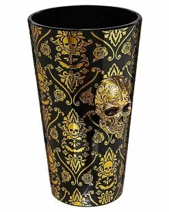 Gothic Noir Skull Glass Set 2 Pack - 16 Oz. -Spirit Halloween Shop 01564442 e