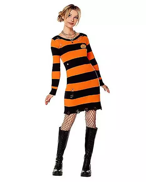 Adult Pumpkin Sweater Dress 3 Adult Pumpkin Sweater Dress