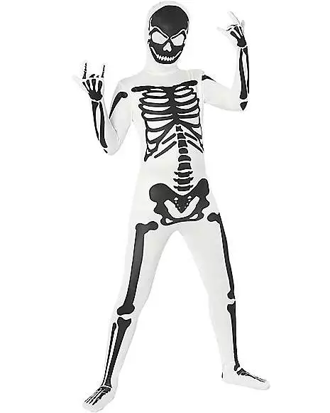 Black And White Skeleton Skin Suit Costume