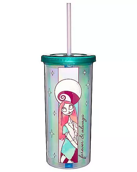 Iridescent Jack And Sally Cup With Straw 20 Oz. - The Nightmare Before 4 Iridescent Jack And Sally Cup With Straw 20 Oz. - The Nightmare Before - Image 2