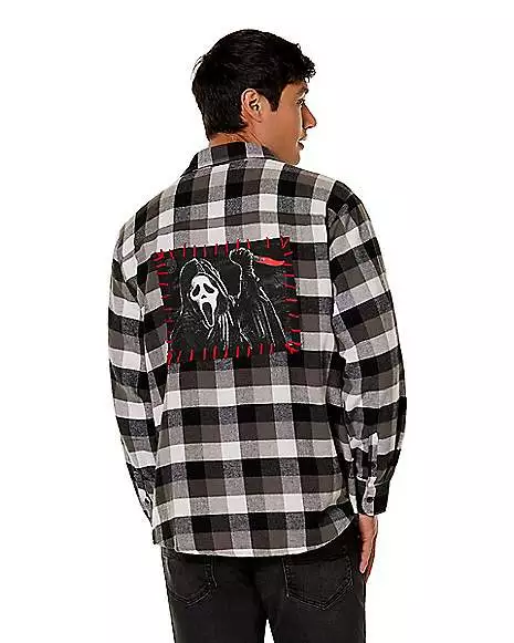 Adult Ghost Face Flannel Shirt 4 Adult Ghost Face Flannel Shirt - Image 2