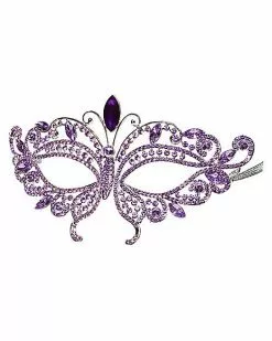 Purple Butterfly Crystal Eye Half Mask -Spirit Halloween Shop 01588755 d