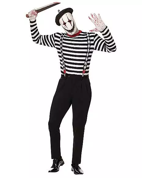 Adult Creepy Mime Costume 3 Adult Creepy Mime Costume