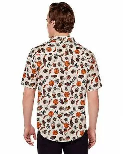 Adult Vintage Button Up Shirt 5 Adult Vintage Button Up Shirt -Spirit Halloween Shop 01599638 b