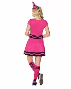 Adult Razzmatazz Crayon Dress Costume - Crayola 5 Adult Razzmatazz Crayon Dress Costume - Crayola -Spirit Halloween Shop 01600543 b