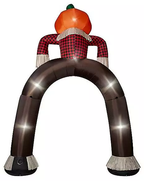 12 Ft Light-Up Pumpkin Scarecrow Inflatable Archway 5 12 Ft Light-Up Pumpkin Scarecrow Inflatable Archway - Image 3