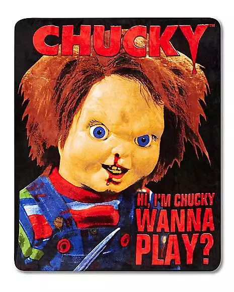 Hi, I'm Chucky Wanna Play Chucky Fleece Blanket 3 Hi, I'm Chucky Wanna Play Chucky Fleece Blanket