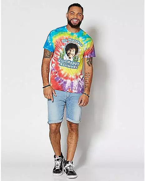 Happy Accidents Tie Dye Bob Ross T Shirt 5 Happy Accidents Tie Dye Bob Ross T Shirt - Image 3
