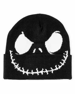 Glow In The Dark Jack Skellington Face Beanie Hat - The Nightmare Befo