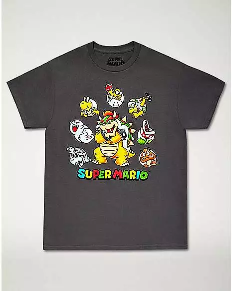 Super Mario Bowser And Friends T Shirt- Nintendo 3 Super Mario Bowser And Friends T Shirt- Nintendo